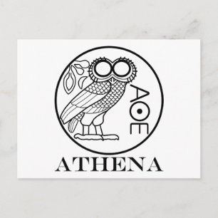 Athena's owl tetradrachm (Engravers Font) Postcard