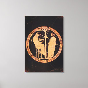 Athenian red-figure kylix depicting Aegeus Canvas Print