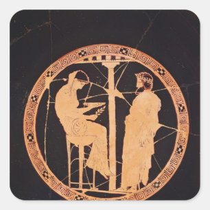 Athenian red-figure kylix depicting Aegeus Square Sticker