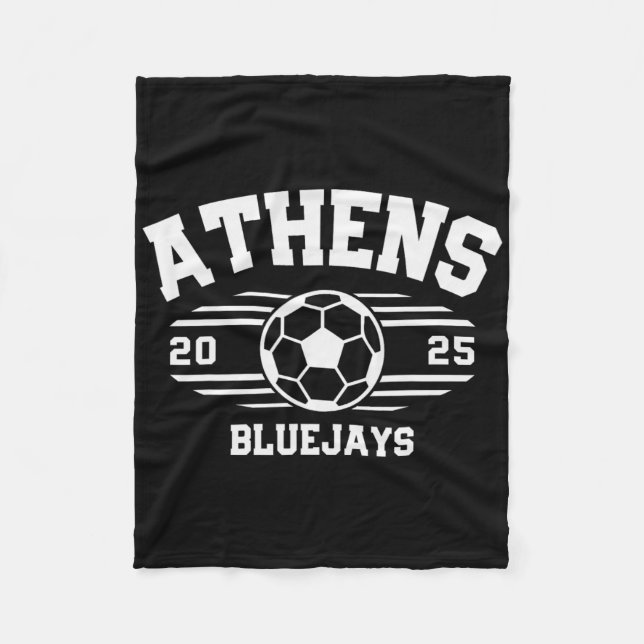 Athens Bluejays Soccer Byll 2025 Hs  Fleece Blanket (Front)