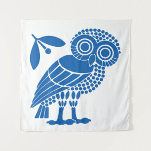 Athens city municipality flag symbol emblem owl bi tapestry