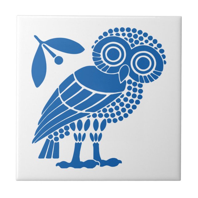 Athens city municipality flag symbol emblem owl bi tile (Front)