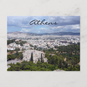 athens city view postcard