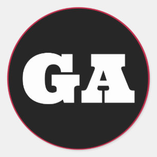 Athens (GA) - Black x White x Red Classic Round Sticker