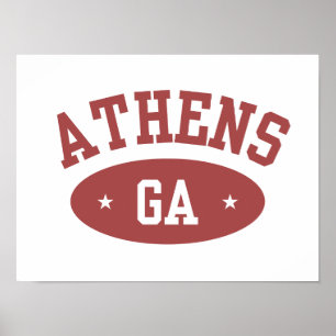 Athens, Georgia Vintage Athletic-Style Dorm Poster