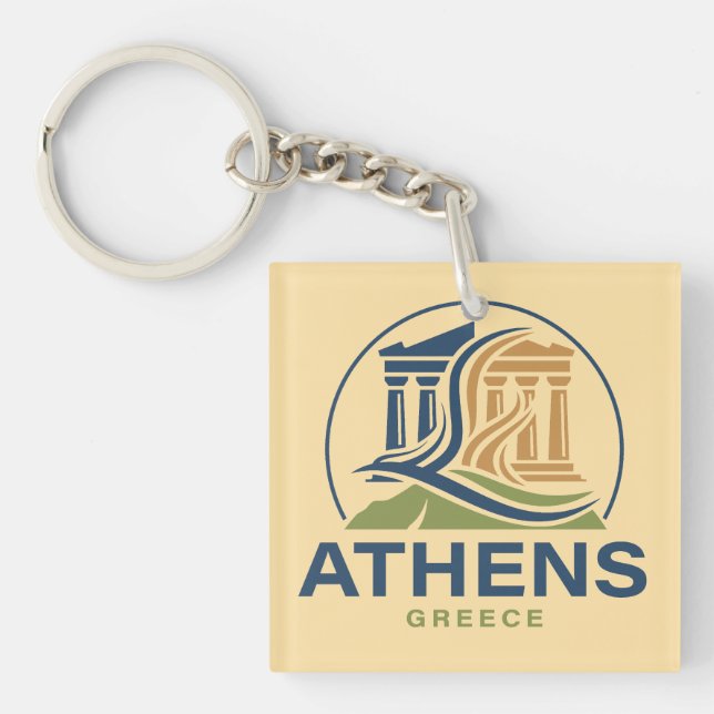 Athens Greece Acropolis Parthenon Keychain (Front)