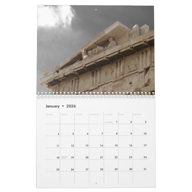athens / greece calendar (Jan 2026)