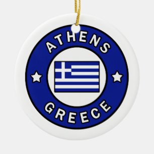 Athens Greece Ceramic Ornament