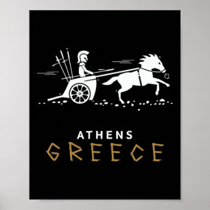 Athens Greece Chariot Travel Vacation Men And Boys Poster