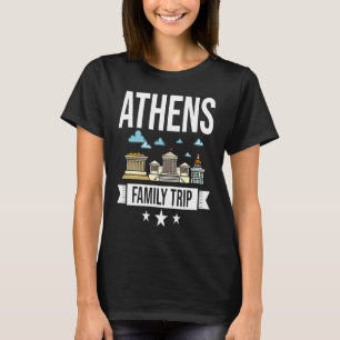 Athens Greece City Trip Skyline Map Travel T-Shirt