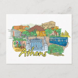 Athens, Greece Famous City Postcard