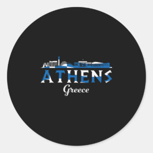 Athens Greece Greek Destination Vacation Travel Classic Round Sticker
