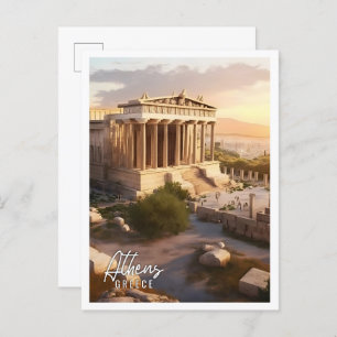 Athens Greece landmark acropolis Postcard