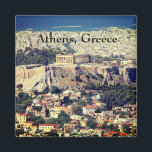 Athens Greece Magnet<br><div class="desc">Panoramic view of the temple complex in Athens Greece.  High on a fill above the city.</div>