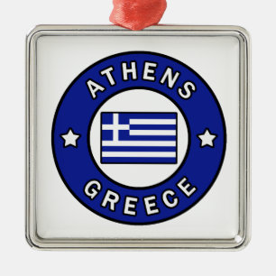 Athens Greece Metal Ornament
