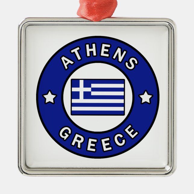 Athens Greece Metal Ornament (Front)