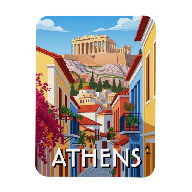 Athens Greece Plaka Travel Magnet (Vertical)