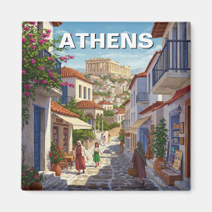 Athens Greece Plaka Travel Magnet