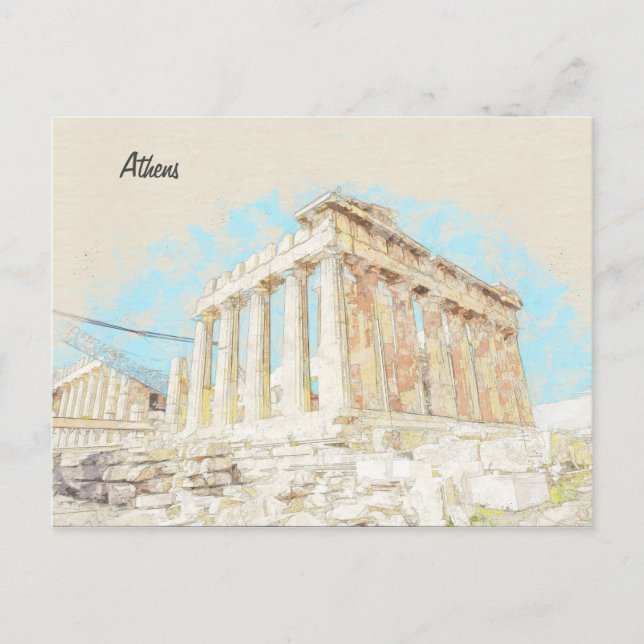 Athens Greece Postcard – Ancient City Travel (Front)