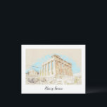 Athens Greece Postcard – Ancient City Travel<br><div class="desc">Athens Greece Postcard – Ancient City Travel Souvenir, Acropolis Landmark vintage illustration Card Capture the beauty and history of one of the world's oldest cities with this Athens, Greece postcard. Featuring a stunning view of the ancient city and its iconic Acropolis, this postcard is a perfect souvenir for travelers, history...</div>