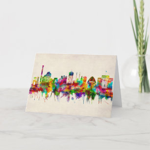 Athens Greece Skyline Holiday Card
