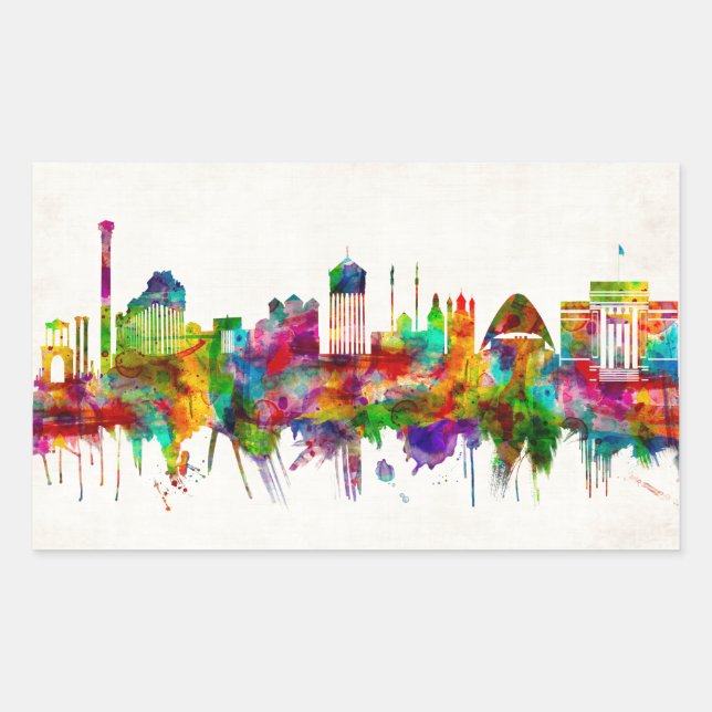 Athens Greece Skyline Sticker (Front)