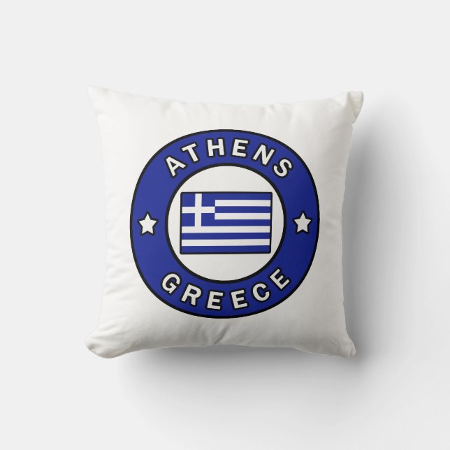 Athens Greece Throw Pillow (Front)