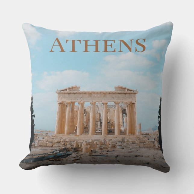 Athens Greece Throw Pillow (Front)