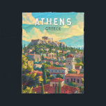 Athens Greece Travel Art Vintage Fleece Blanket<br><div class="desc">Athens retro vector travel design. The city is still dominated by 5th-century BC landmarks,  including the Acropolis,  a hilltop citadel topped with ancient buildings like the colonnaded Parthenon temple.</div>