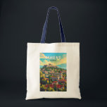 Athens Greece Travel Art Vintage Tote Bag<br><div class="desc">Athens retro vector travel design. The city is still dominated by 5th-century BC landmarks,  including the Acropolis,  a hilltop citadel topped with ancient buildings like the colonnaded Parthenon temple.</div>