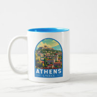 Athens Greece Travel Art Vintage