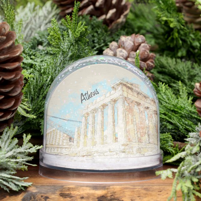 Athens Greece Travel Snow Globe – Ancient City Lan (Winter)