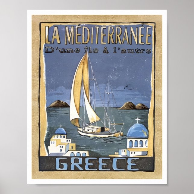 Athens Greece Vintage Greece Travel Posters (Front)