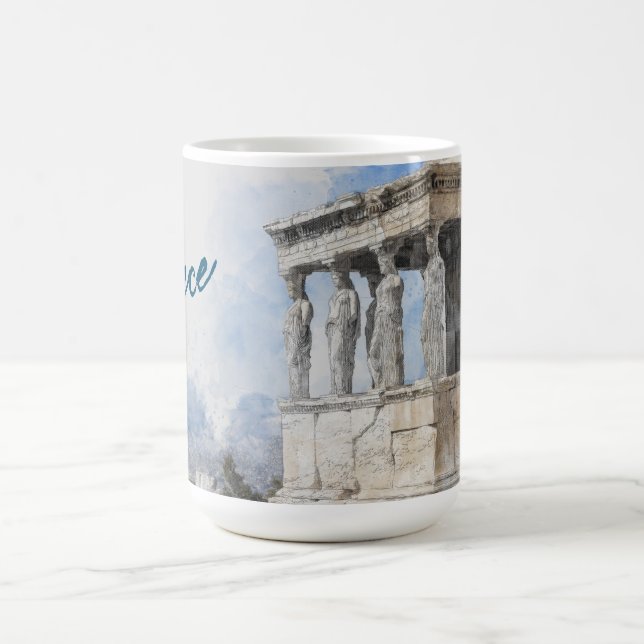 Athens Greece – Watercolor Ancient Ruins Travel  Coffee Mug (Center)