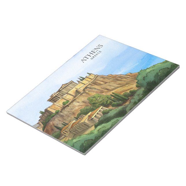 Athens Greece Watercolor | Historic Views Notepad (Angled)