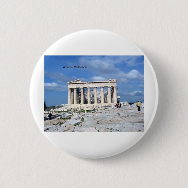Athens Parthenon 2 Inch Round Button (Front)