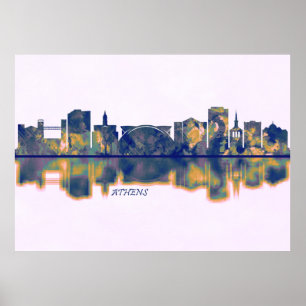 Athens Skyline Poster