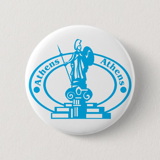 Athens Stamp 2 Inch Round Button (Front)