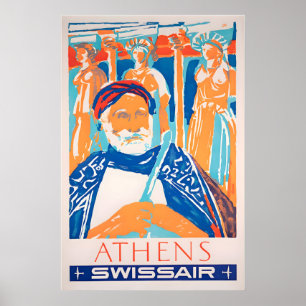 Athens Travel Poster Greece Art Greek Print
