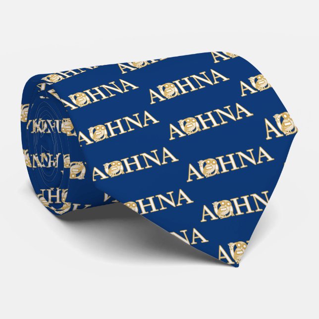 Athens Typography with Ancient Athenial Owl Tie (Rolled)