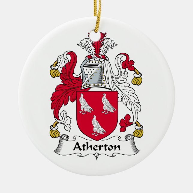 Atherton Family Crest Ceramic Ornament (Front)