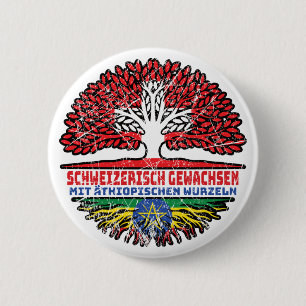 Äthiopien Äthiopisch Schweizer Schweiz Baum Wurzel 2 Inch Round Button