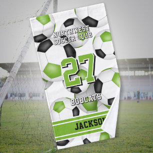 Athlète de football et nom d'équipe vert noir