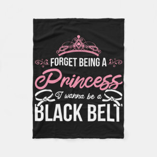 Athlete Karate Girl Sparring Black Belt Women Gift Fleece Blanket