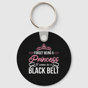 Athlete Karate Girl Sparring Black Belt Women Gift Keychain
