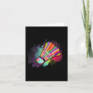 Athlete Men Women Kids Shuttle Badminton Colourful Card