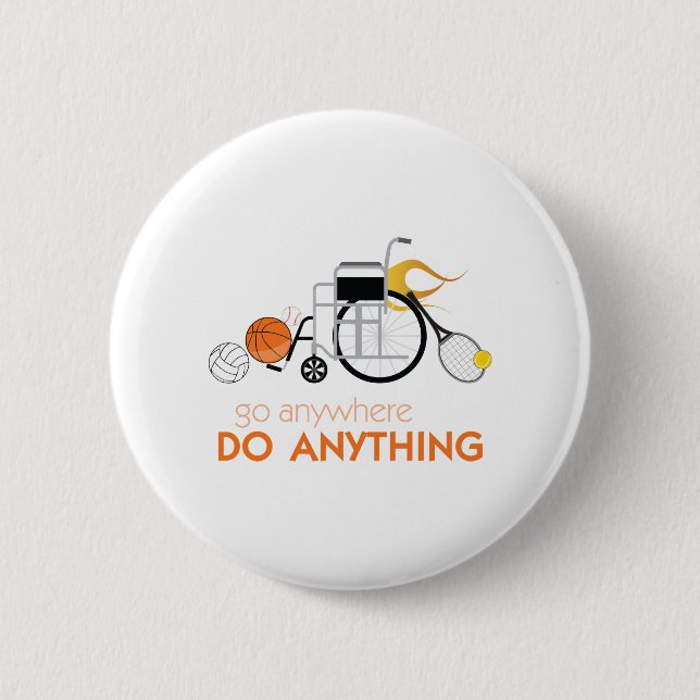 Athlete On Wheels 2 Inch Round Button (Front)