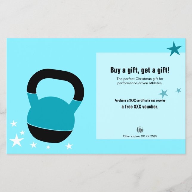 Athletes Christmas Gift Certificate Promotion Flyer (Front)