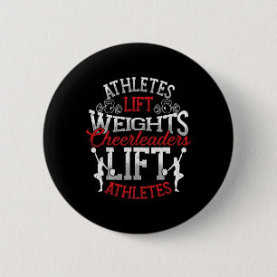 Athletes Lifting Weights Cheerleader Lifting Athle 2 Inch Round Button