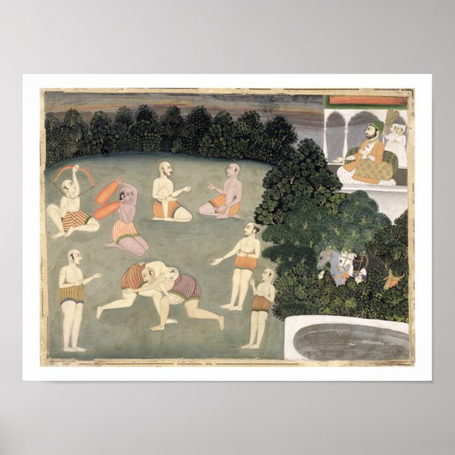 Athletes perform before a seated noble, c.1760 (op poster (Front)